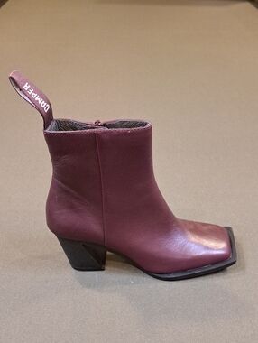 Camper Karole Leather Ankle Boots - Color: Burgundy - Size: 6